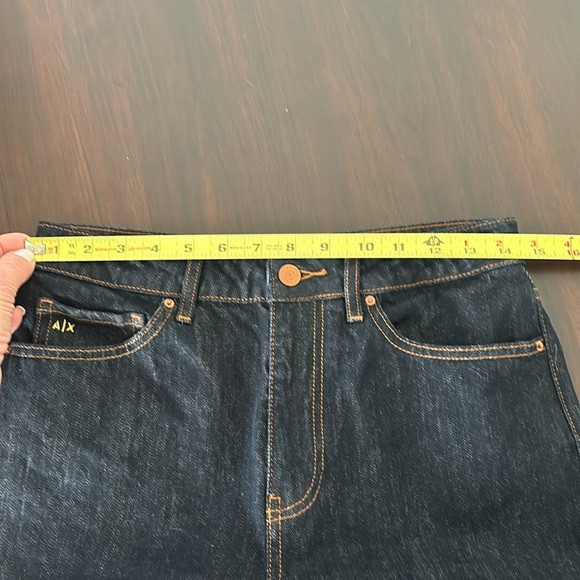 Armani Exchange Hi Waist Cuff Straight Ankle Dark Wash Jeans Women size 27 - Picture 15 of 17